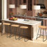 Tabouret de bar 26 po pour îlot de cuisine, selle rustique, tabourets sans dossier avec pieds en métal