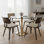 Elkton 35" Round Dining Table with Glass Top and Iron Pedestal Base Restaurant Table - Seats 2-4 Person for Kitchen and Dining Room