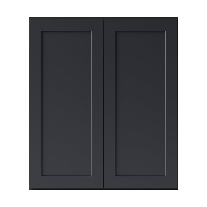 Armoire de cuisine en bois massif prête à assembler, H 42 po x l 36 po x P 12 po, Noir Shaker