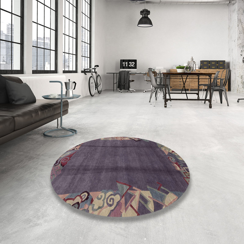 Tapis multicolore à motif abstrait Milamarie, Rond 3 pi