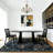 8x10 Vintage Retro Boho Area Rug. Machine Washable Low Pile Living Room Carpet with Non-Slip TPR Backing. Pet Friendly Boho Rug for Bedroom and Dining Room. Black-1747552088