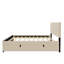 Lit plateforme double en velours avec lit gigogne-1644131986