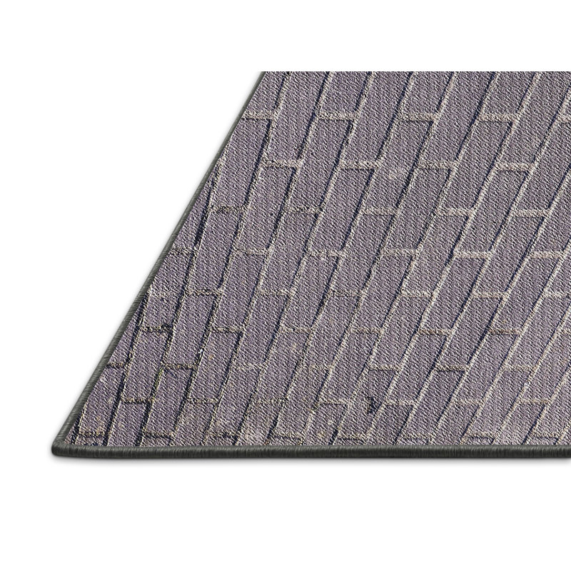Tapis gris tissé à la machine, Rectangle 2 pi x 3 pi