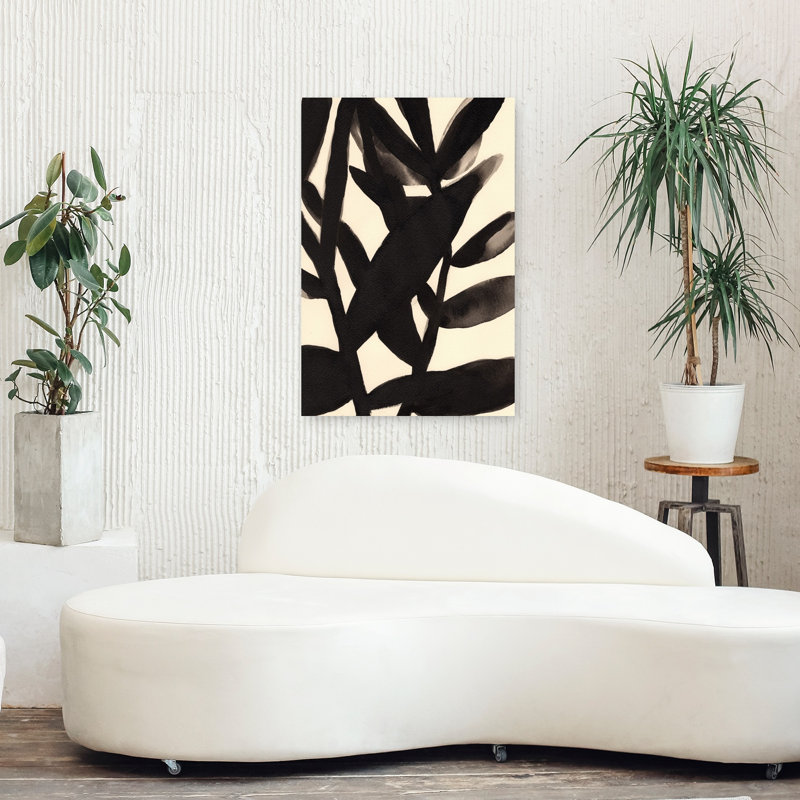 Art contemporain abstrait palmier vibrant minimaliste, H 36 po x l 24 po