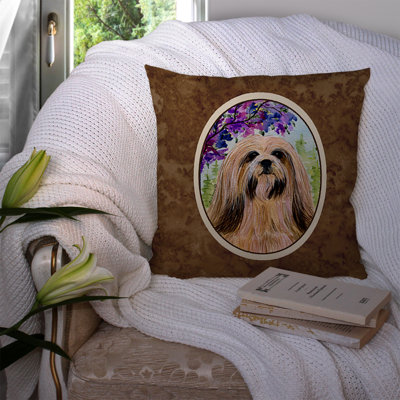 Lhasa Apso Outdoor Reversible Throw Pillow
