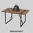 55" Mid Century Industrial Dining Table, 1.5" Thick Dark Wood Tabletop, Rectangular For 4-6, Black Metal Legs, Home Rural Table 55", Furnishing Accessory