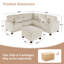 Canapé modulaire en L 90,6 po avec repose-pieds en velours côtelé-421674354