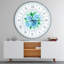 Horloge murale moderne bleu dessiné à la main Roses Shabby Elegance Vintage-34140647