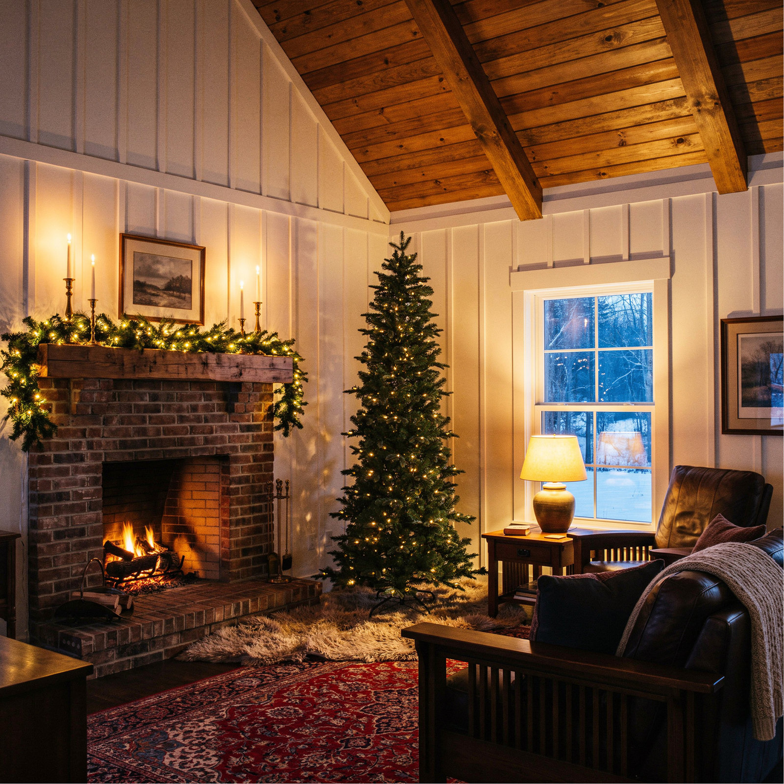 Pre-Lit Spruce Christmas Tree, 6.5' H