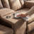 Premium Faux Leather 3-Piece Living Room Set with Drop-Down Table, Center Console, Cup Holders & Touch Reading Lights-44299392