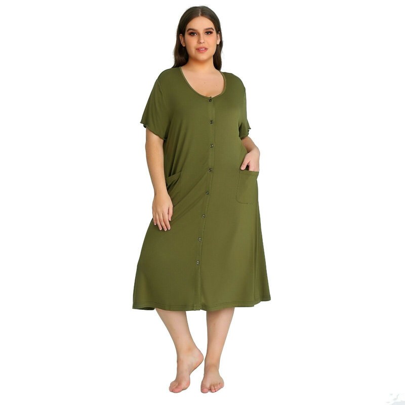 Girl / Woman+ Mid-Calf Bathrobe with Pockets, M