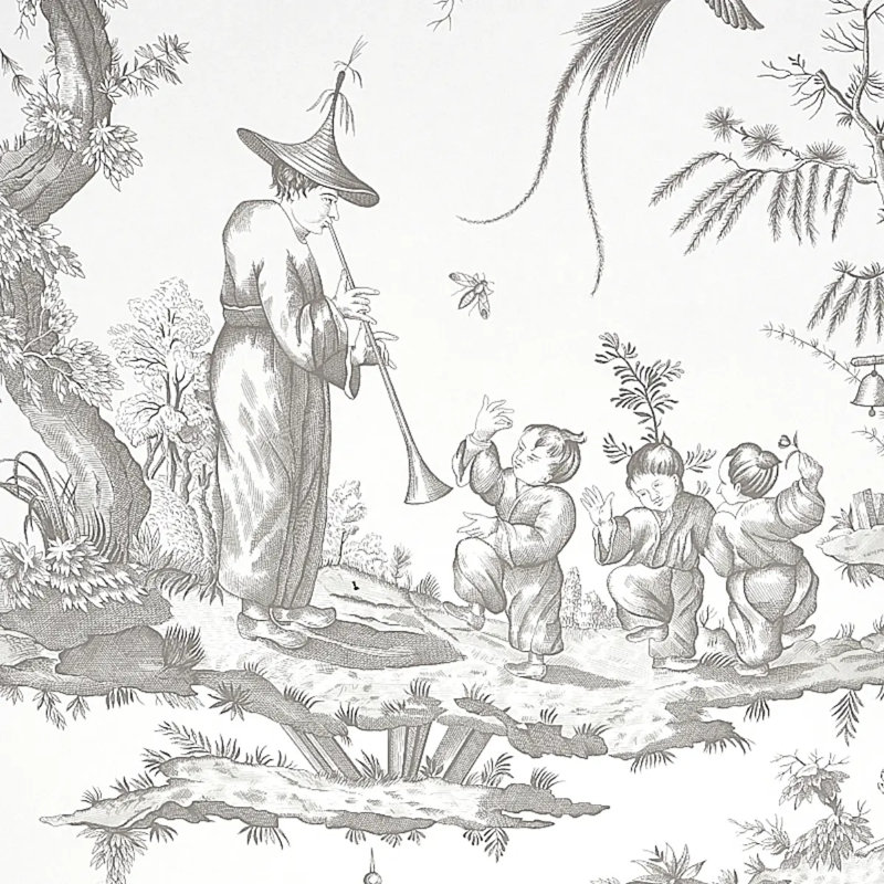 Shengyou Toile Wallpaper, Gray