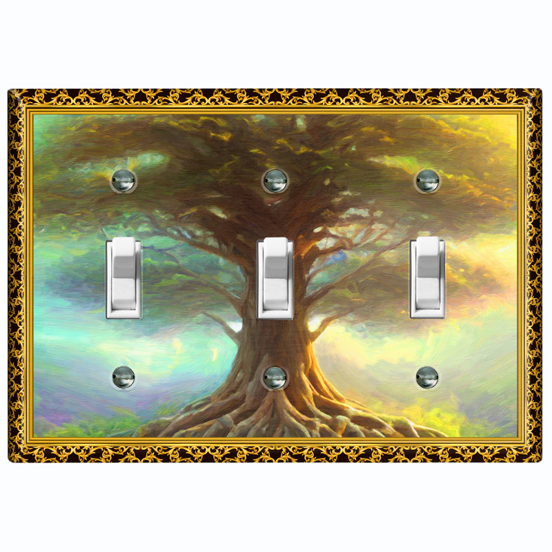 Landscape & Nature Themed 3 - Gang Toggle Light Switch Standard Wall Plate