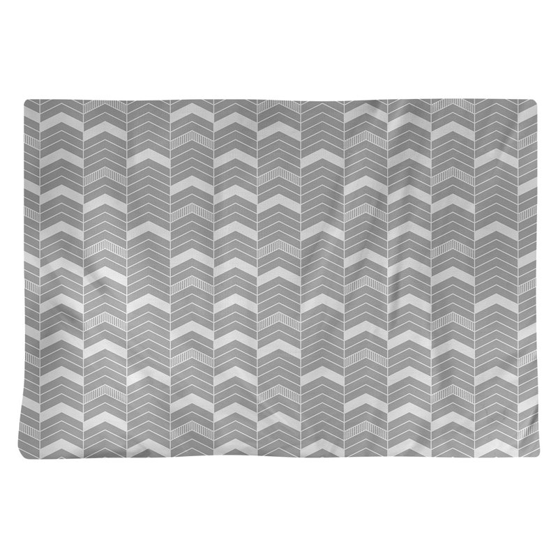 Récapitulatif à chevrons 18" lineed Stephenie, Bleu sarcelle / blanc, Polyester