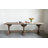Reclaimed Pine Wood Table with Trestle Base-603492961