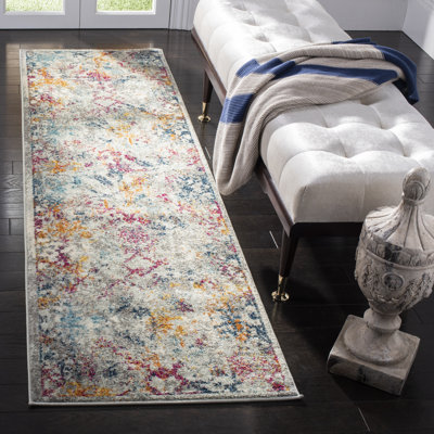 Christa Abstract Light Gray/Fuchsia Area Rug