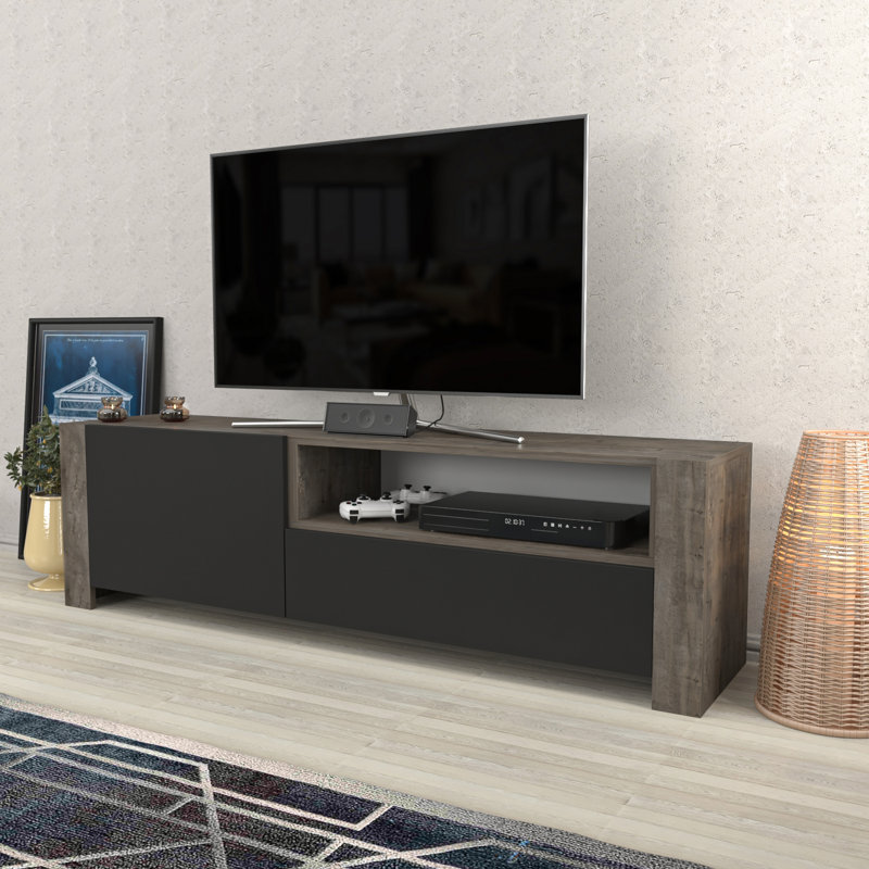 Unzueta TV Stand for TVs up to 70", Dark Coffee/Black