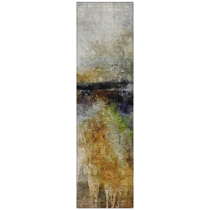 Machine Washable Indoor/Outdoor Chantille ACN2739 Modern Rug, 2'3" x 7'6" Runner, Copper
