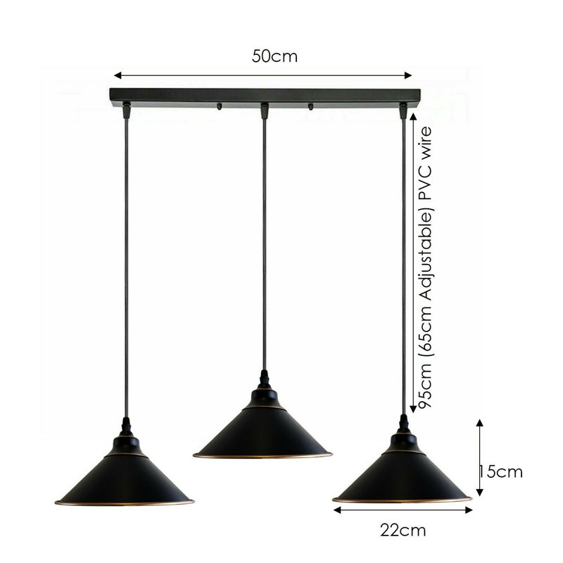 Jovenko 3 - Light Black Kitchen Island Pendant