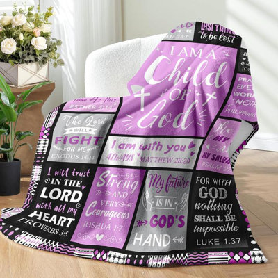 Baptême cadeaux - cadeaux Chrétiens - je suis un enfant de Dieu couverture 50 "x 60" - Inspiration anniversaire, Catholique et communion cadeau de confirmation pour adolescent et ajouter le même sac fourre-tout en toile imprimée