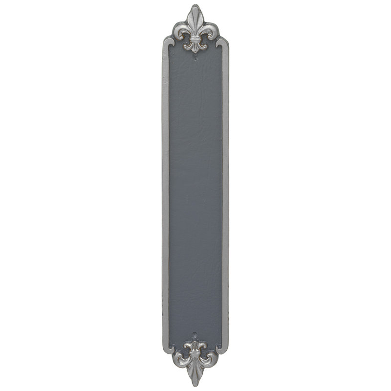 Plaque d’adresse murale sur 4 lignes Fleur de Lis, Gris / Argent, Oui