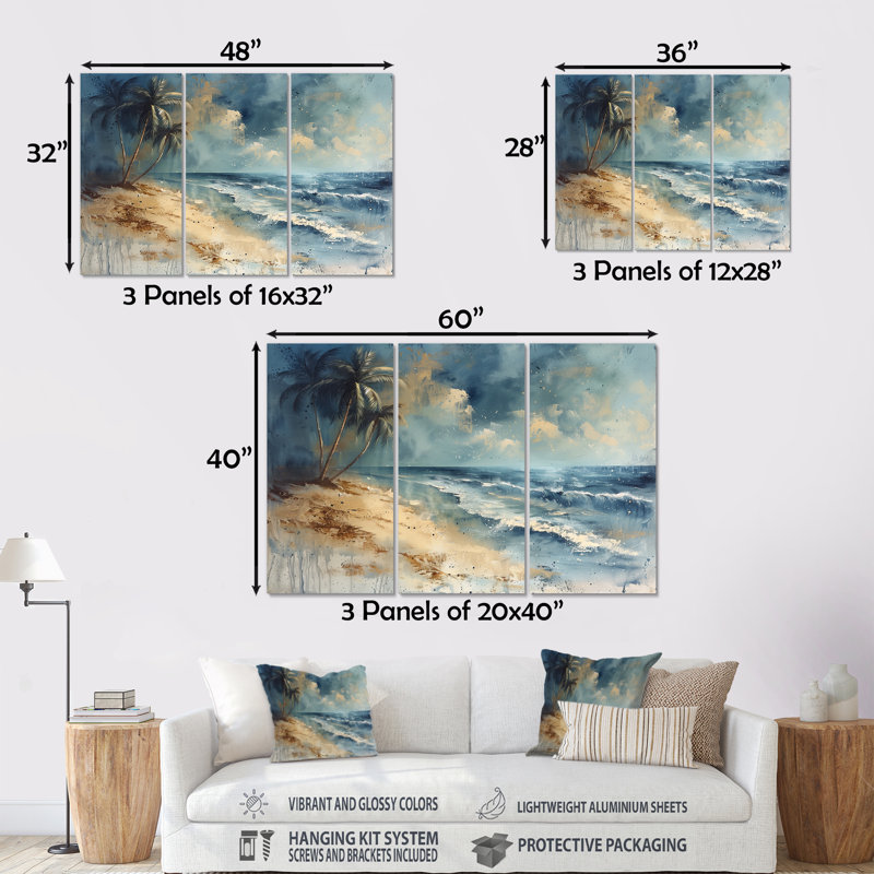 Santoro - Ensemble de décoration murale palmiers et palmiers, H 28 po x l 36 po x P 1 po