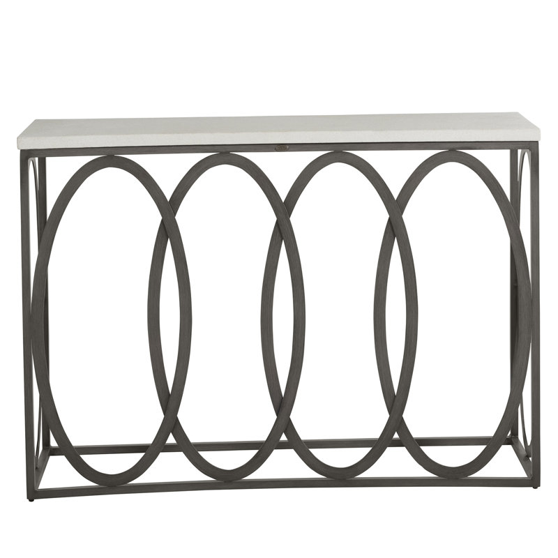 Ella Outdoor Buffet and Console Table, Charcoal/Travertine Superstone