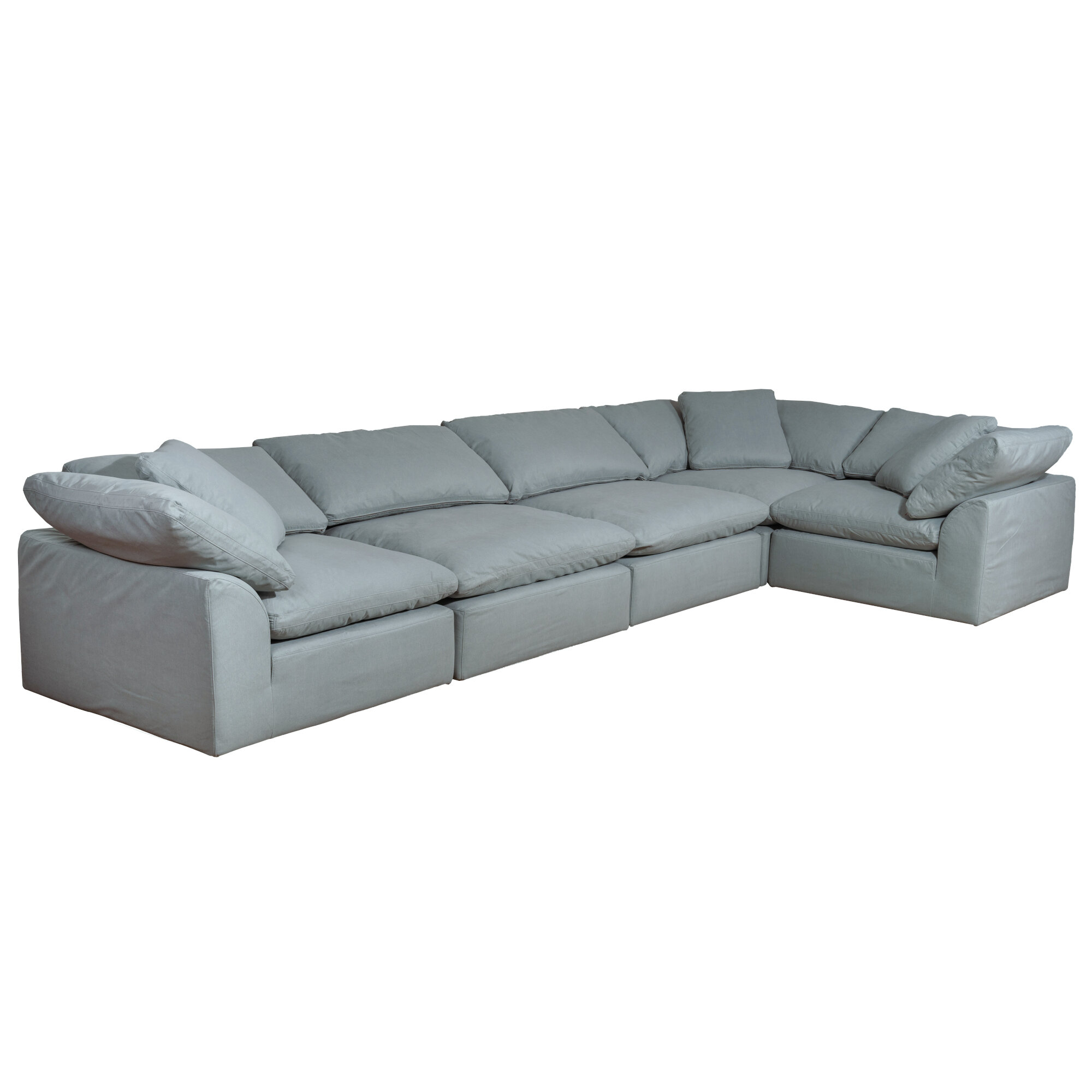 Cloud Puff 3 Piece 88 Wide Slipcovered Modular Sectional Small L Shaped  Sofa - Sunset trading SU-1458-43-3C