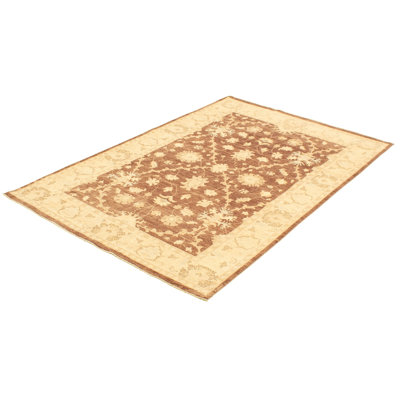 Barwyn One-of-a-Kind 5'10" x 9'1" 2010s Rectangle Wool Area Rug in Beige and Brown