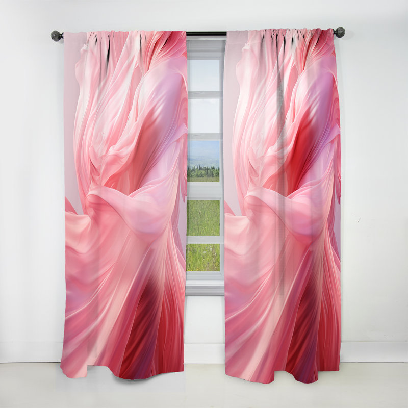 Eliud Pink Radiant Dusk Dream III - Modern Curtain - Velvet Room Darkening - 1 panel, 52" W x 120" L