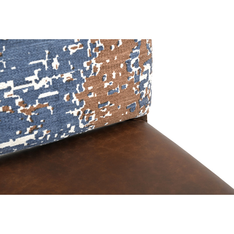 Upholstered Side Chair, Blue/Brown