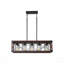 Luminaire suspendu de style campagnard industriel en bois rouge 32 po, lustre 5 lumières avec abat-jour pour salle à manger, îlot de cuisine, décor de café (sans ampoules)-830578156