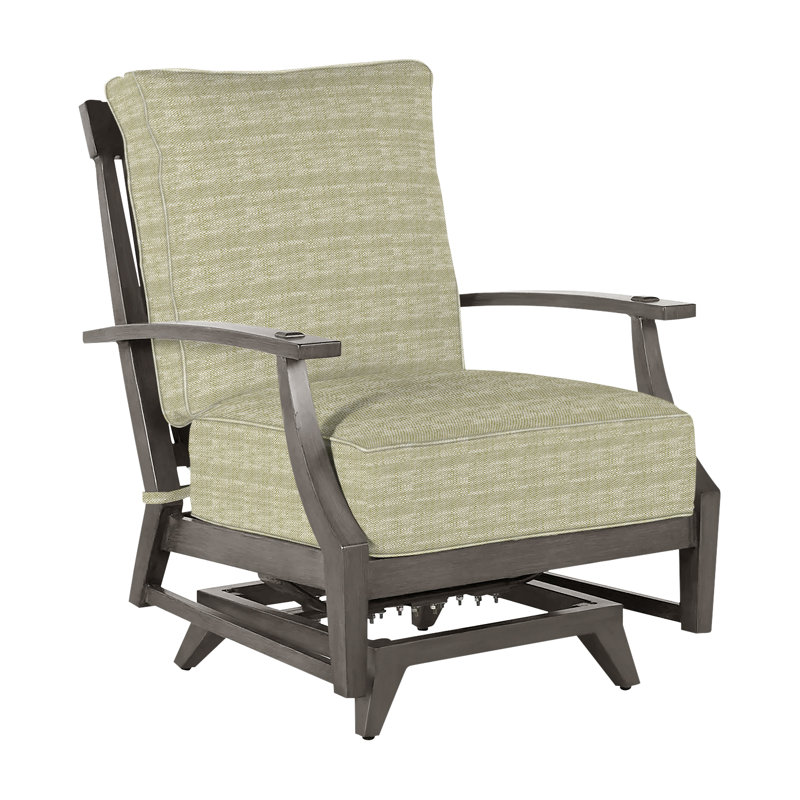 Croquet Patio Chair with Cushions, Slate Gray, Welt, Linen Navy
