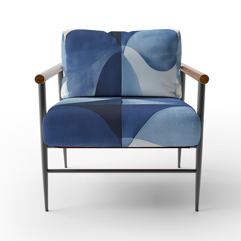 Chaise d'appoint Abstract Shapes, Brown Round Arms