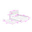 Lit plateforme tapissier Teddy avec lit gigogne simple et lumières DEL-376367947-376367944