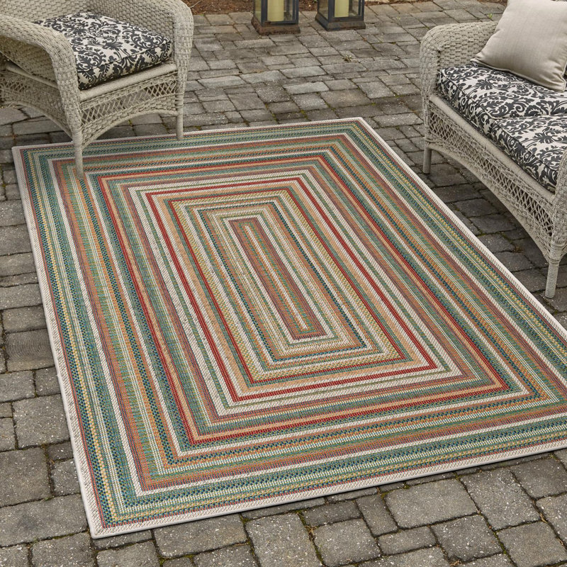 Lucidia Multicolor Indoor / Outdoor Area Rug, Rectangle 5'1" x 7'1"