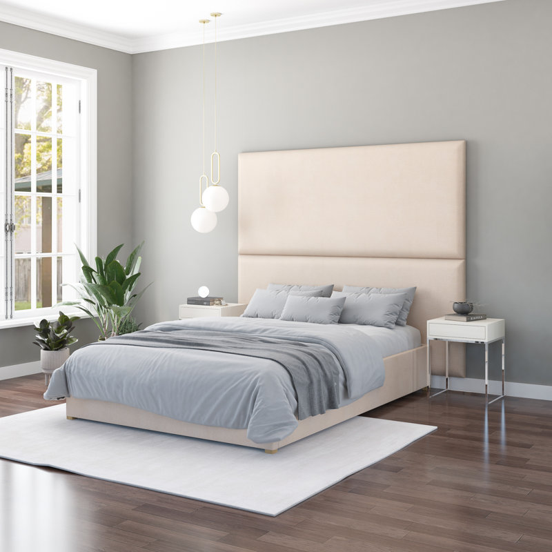 Nayali 90cm x 210cm Upholstered Wall Paneling, Beige