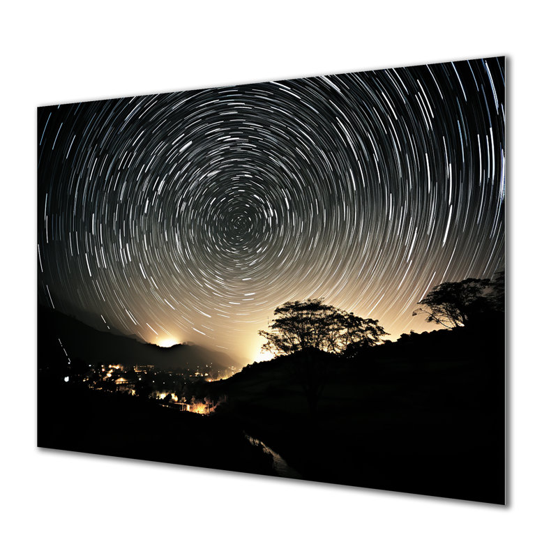Voyage à travers les étoiles de la nuit - art mural géométrique en métal MT137496, H 12 po x l 20 po x P 1 po