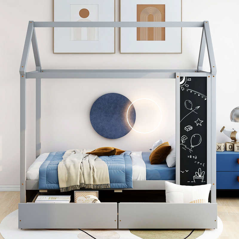 Lit plateforme 80,23 po, gris
