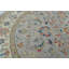 Tapis rond gris oriental à motif floral Oushak 6 pi 4 po x 6 pi 6 po