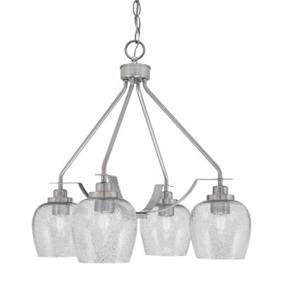 Odyssey Downlight 4 Light Chandelier Shown With 6" Glass