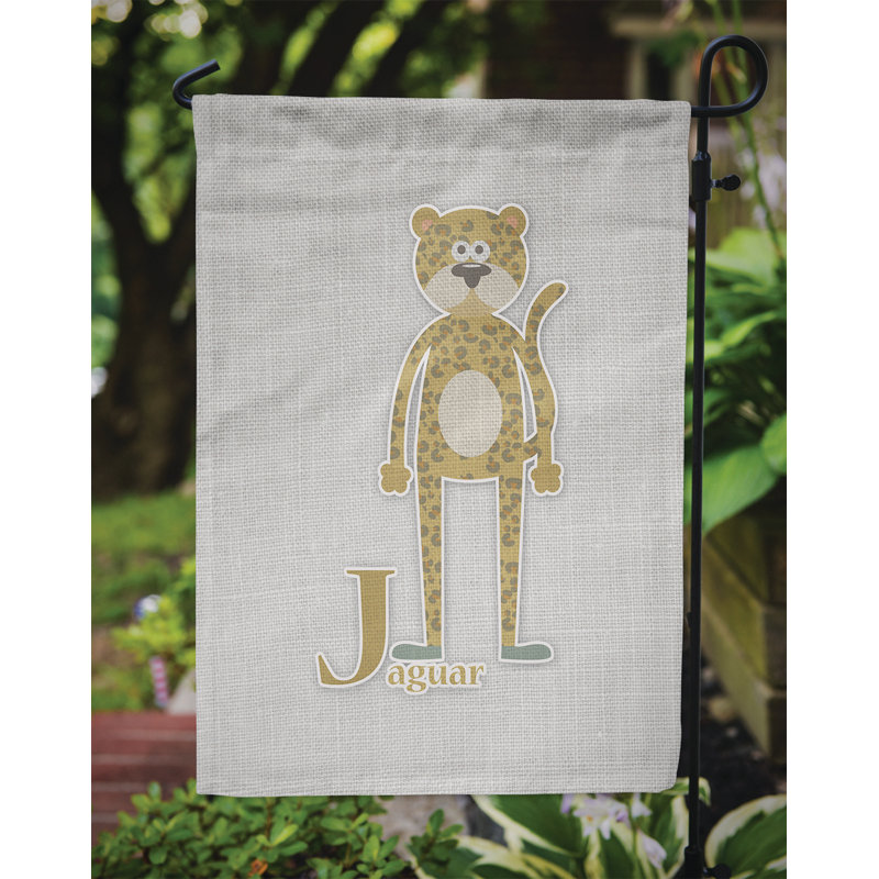 Alphabet j pour jaguar, 2 côtés polyester, 15 x 11 po drapeau de jardin