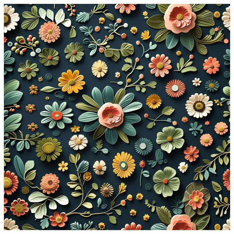 Tapis de bain floral, L 34 po x L 21 po