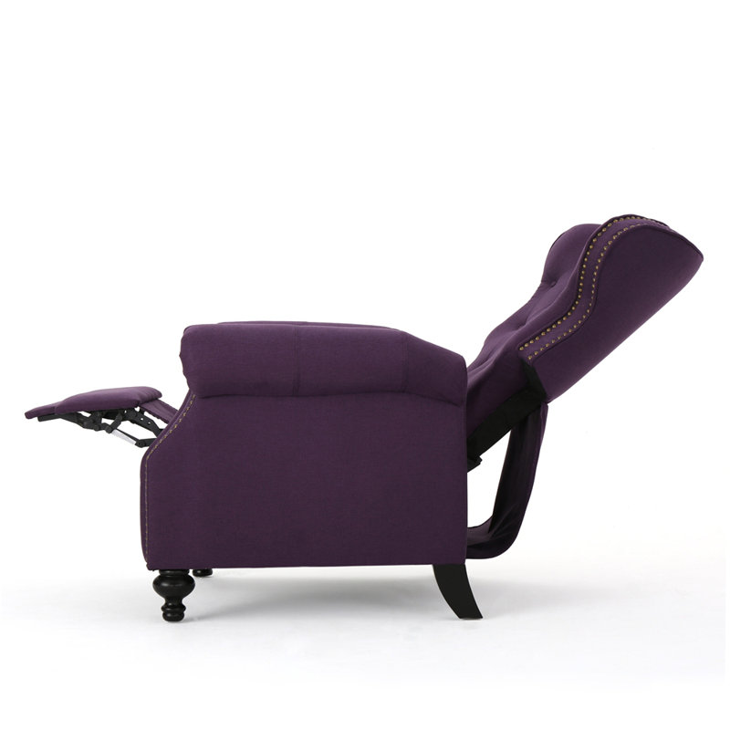 Fauteuil inclinable avec accoudoirs roulés prune Accents