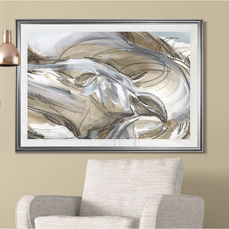 « cheval abstraction i », impression, H 20 po x l 24 po x P 1,5 po, Cadre argenté