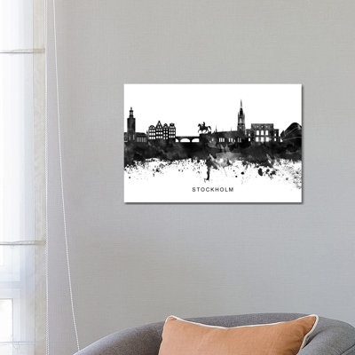 Stockholm Skyline by WallDecorAddict - Wrapped Canvas Print