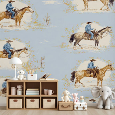 Papier peint auto-adhésif Cowboy Rider Horse