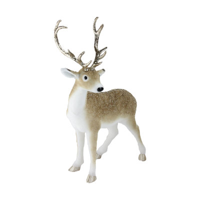Décoration de Noël cerf debout brun 22 po