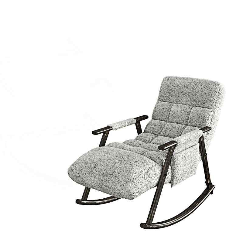 Chaise berçante pliante, chaise berçante rembourrée, Gris