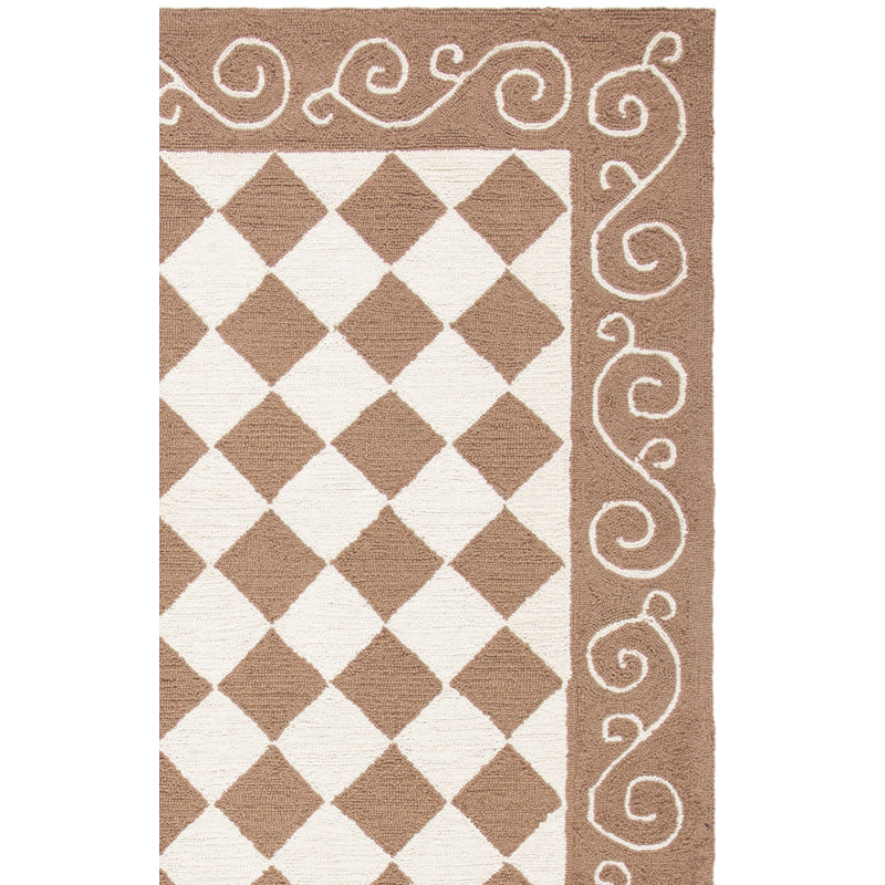 Brayton Hand Hooked Wool Pile Geometric Rug, Runner 2'6" x 10'